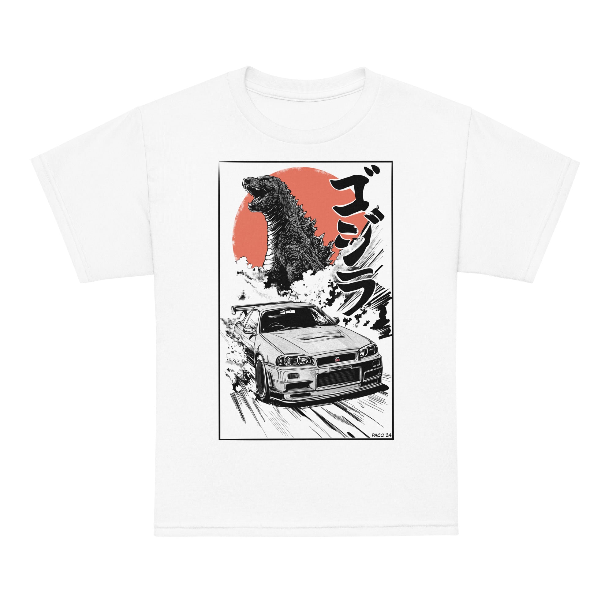 Godzilla R34 GT-R Youth t-shirt – Paco’s Garage